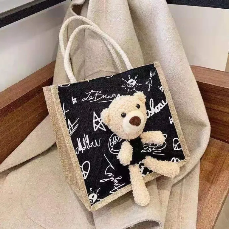 

Корейская версия детских плюшевых сумок с медведем, новые милые Мультяшные маленькие школьные сумки для мальчиков и девочек