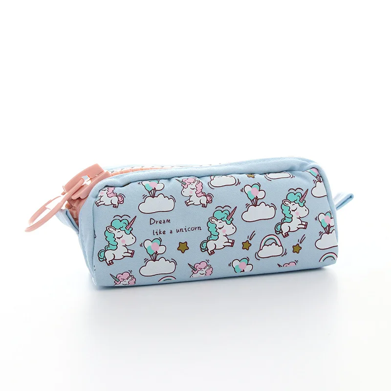Большие тканевые Пеналы милый единорог чехол для карандашей большой ручек пенал