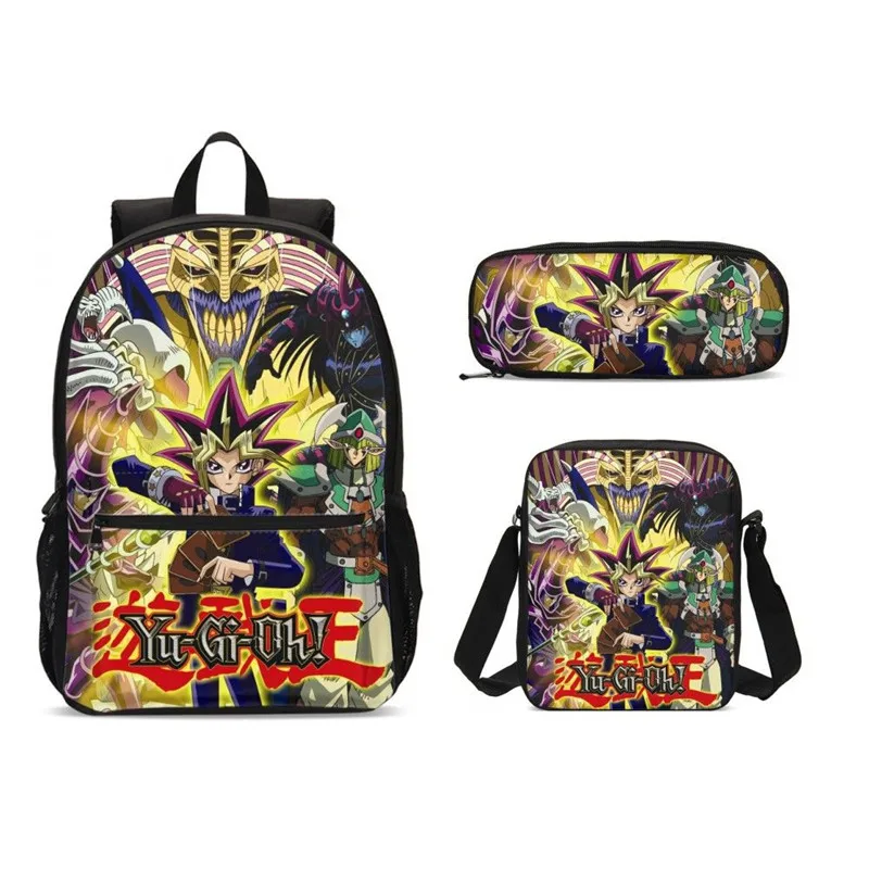 3 шт./компл. портфель школьные ранцы для мальчиков и девочек с рисунком аниме