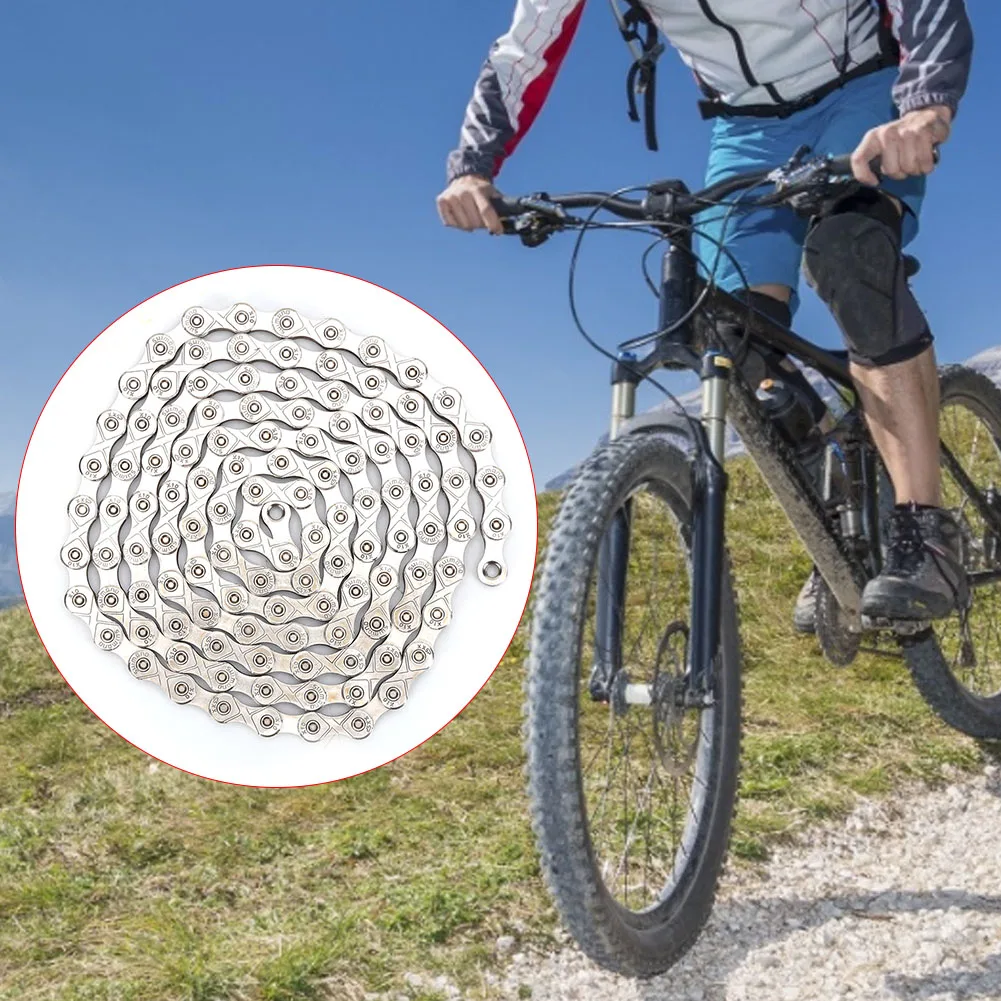 

Mountain Bike Chain Stainless Steel Anti-Rust Accessory for 10/30 Speed Bicycles for mountain biking/road biking/folding bike