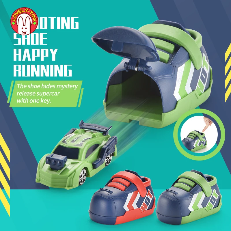 

Kids Creative Ejection Running Shoes Toy Press Inertia Shoot Car Baby Toy Little Bus Model Car Christmas Gift Toys For Children