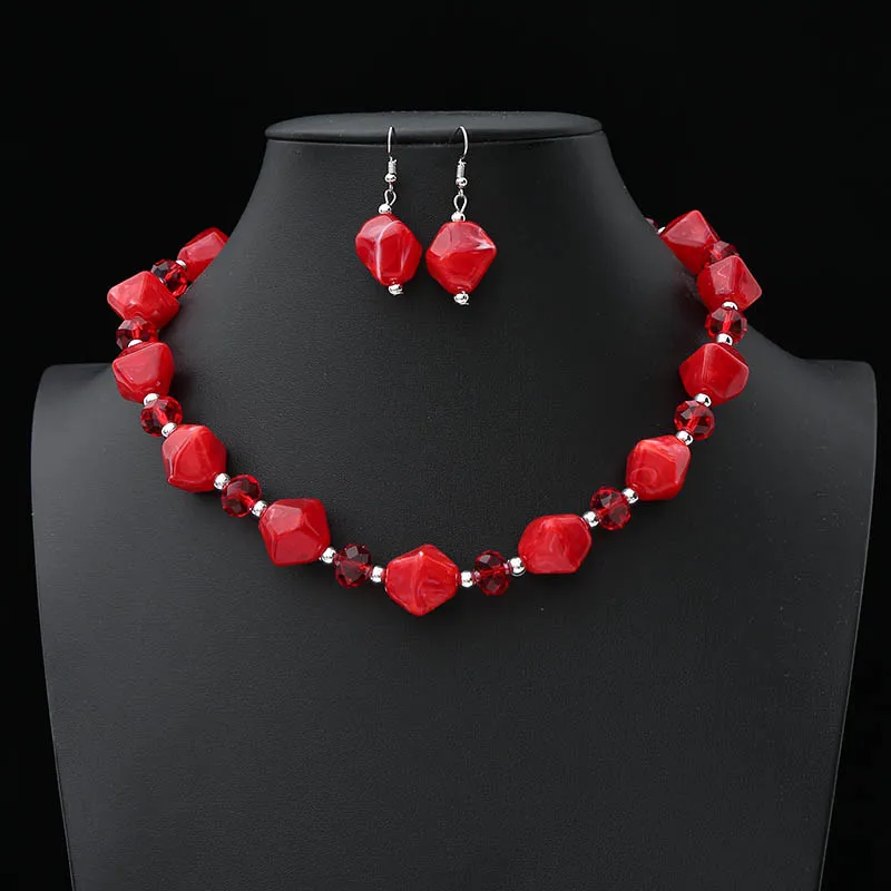 Bride Wedding Acrylic Jewelry sets Necklace Earrings Sets Small Jewelry Accessories necklace earring set for women gift