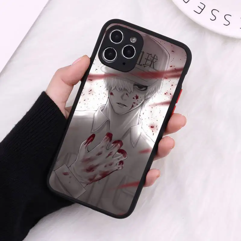 

WBC Leukocyte anime cartoon Phone Case Matte Transparent for iPhone 7 8 11 12 s mini pro X XS XR MAX Plus cover funda