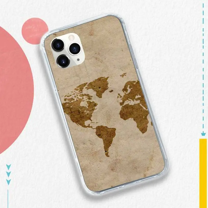

travel map aircraft Phone Case for iPhone 11 12 pro XS MAX 8 7 6 6S Plus X 5S SE 2020 XR