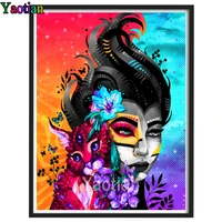 full square round drill diamond painting cartoon witch and cat 5d diy diamond embroidery cross stitch kits mosaic home decor