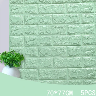 light green 70*77 3D наклейки в виде кирпичной стены DIY Пена школа детский сад Настенные обои-покрытие фартук для телевизора дети спальня гостиная украшение - Цвет: light green