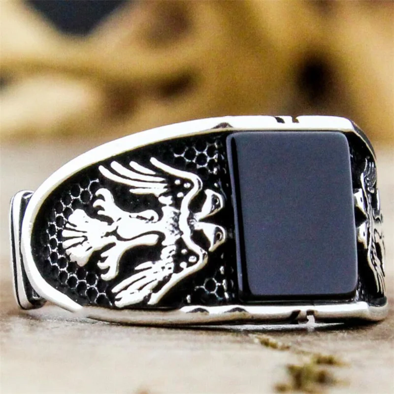 

Creative Geometric Enamel Eagle Ring For Men Party Wdiing Anniversary Jewelry Male Rings Accessories Wholesale Dropshipping