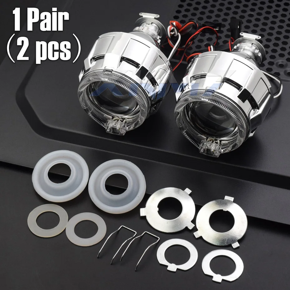 

Фары «ангельские глазки», ходовые огни, биксеноновый проектор, фара H1, HID LED, H4, H7, 2,0 дюйма, DRL, гало, комплект автомобильных аксессуаров, тюнинг