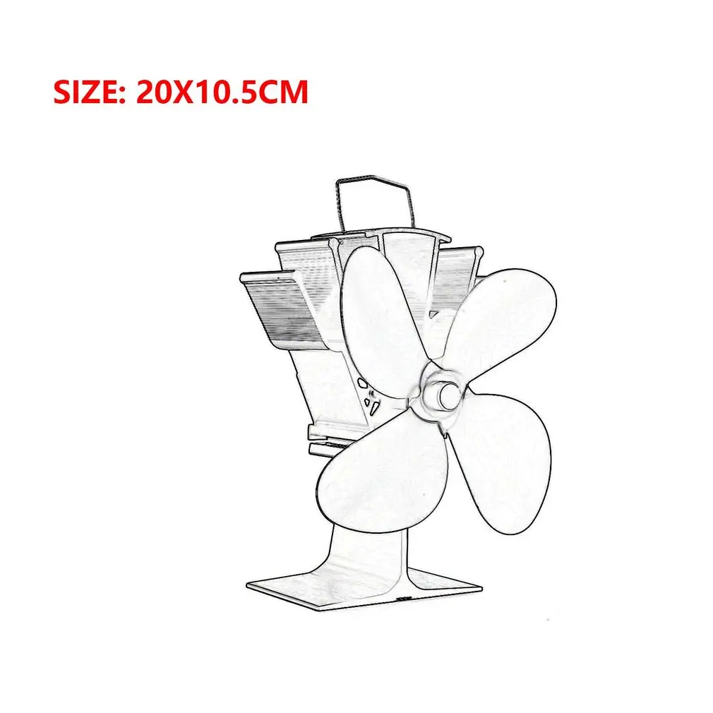 

Thermal Power Fireplace Fan Heat Powered Wood Stove Fan for Wood/Log Burner /Fireplace Eco Friendly Four-leaf Fans