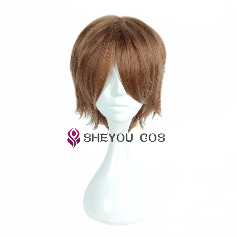 Парик Yagami Light Cos из аниме Death Note термостойкие короткие коричневые волосы для