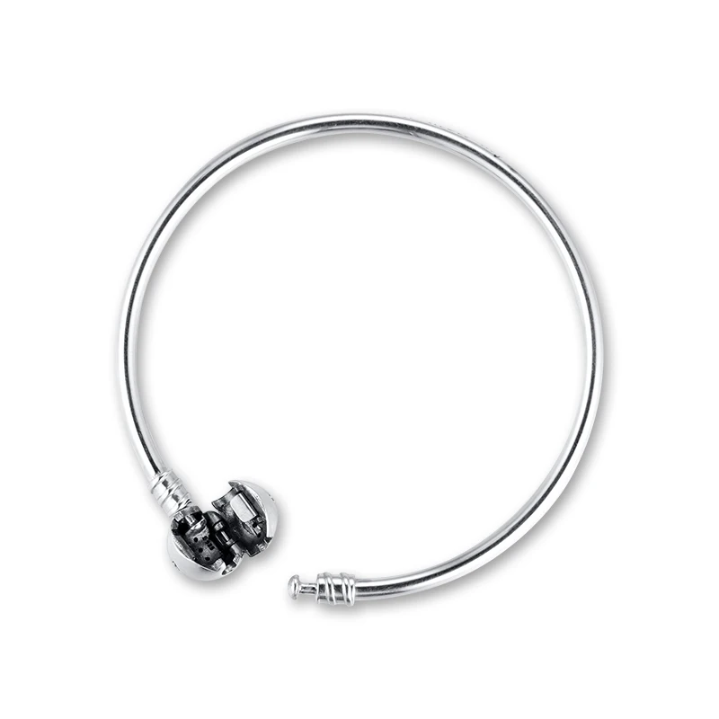 Настоящее серебро 925 пробы моменты серебряный браслет с сердцем зимы Застежка