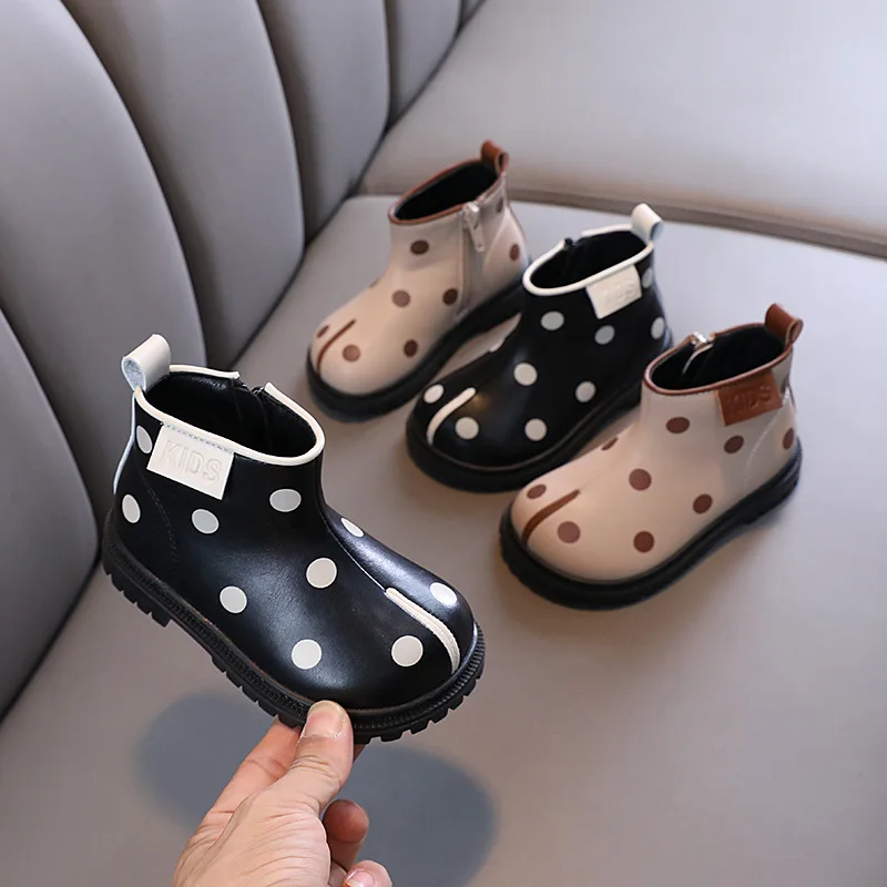 

Зимние короткие ботинки для маленьких девочек, Ботинки Martin с мягкой подошвой для принцесс, детская обувь