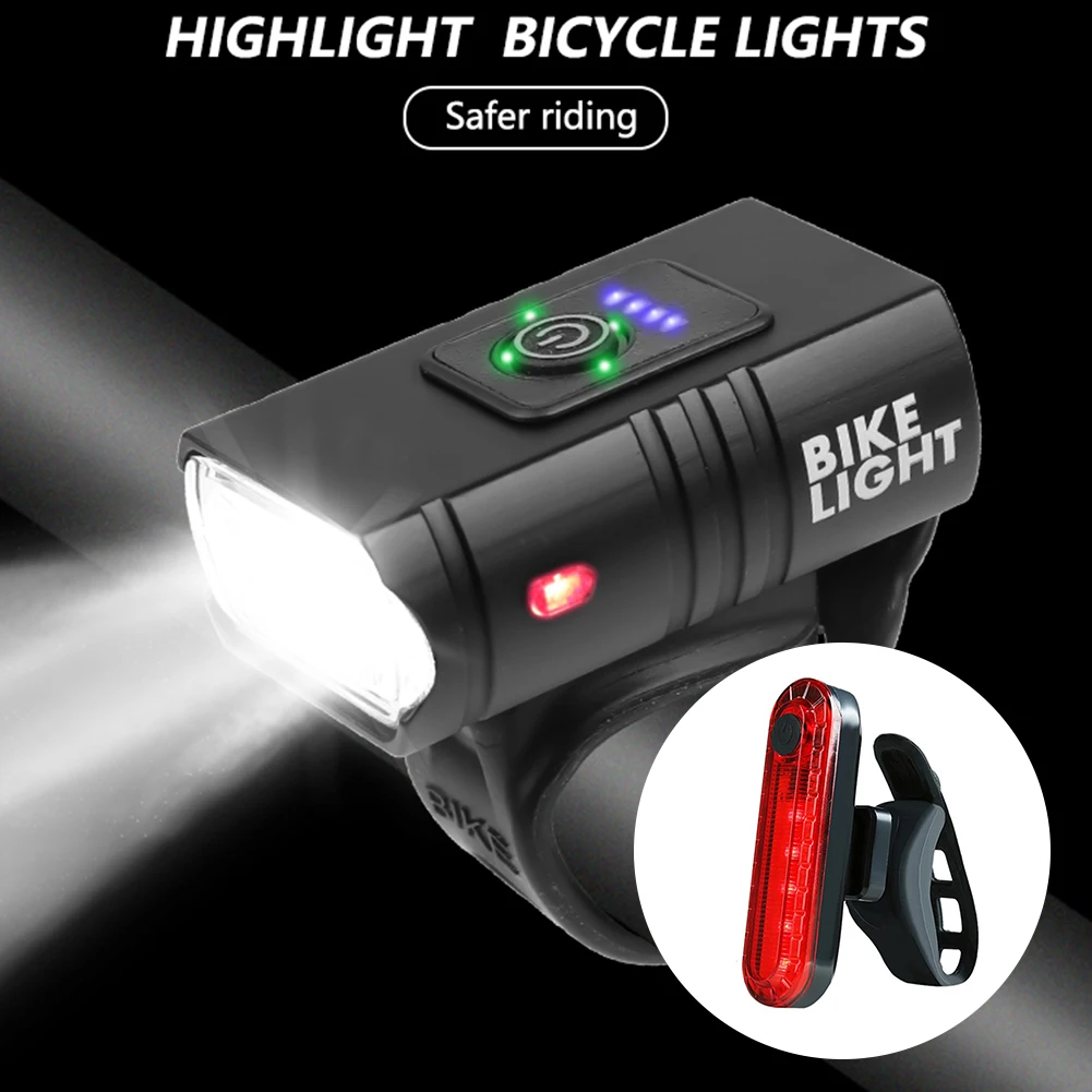 

2Pcs T6 LED Bicycle Light 10W 800LM USB Rechargeable Power Display MTB Bike Front Lamp Flashlight Cycling Equipment Accessories