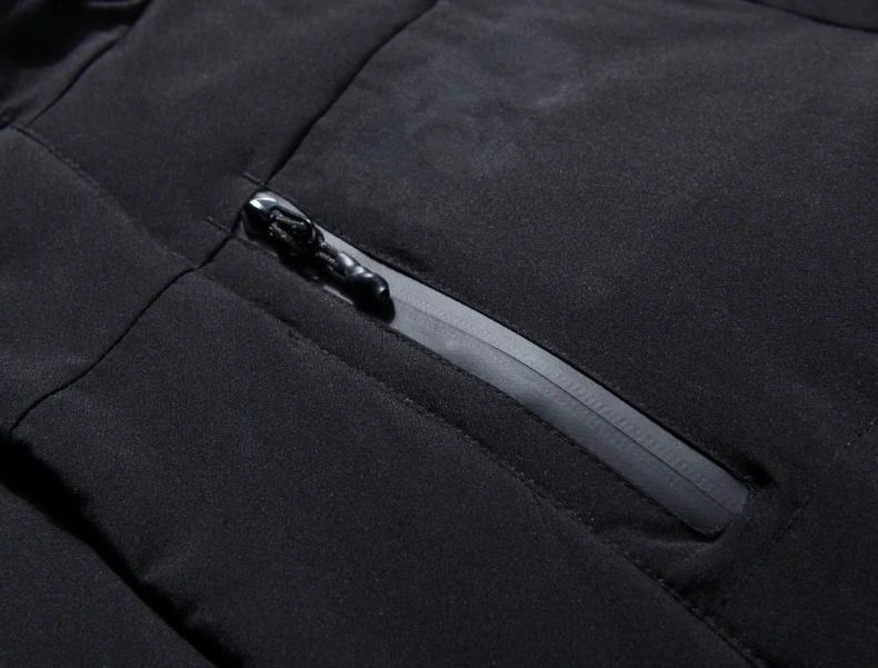 Мужская длинная русская зимняя водонепроницаемая куртка на утином пуху черная