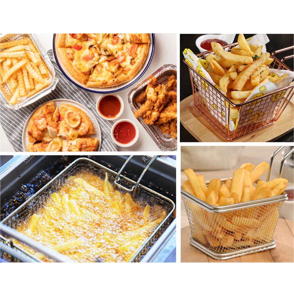 

1/4/8/10PCS Mini Mesh Wire French Fry Chips Baskets Net Strainer Kitchen Cooking Tools B99