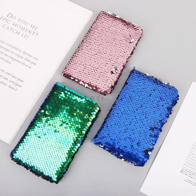 

Creative Sequins Notebook Notepad Glitter Diary Memos Stationery Office Supplies Stationery 78 Sheets Newest L29k