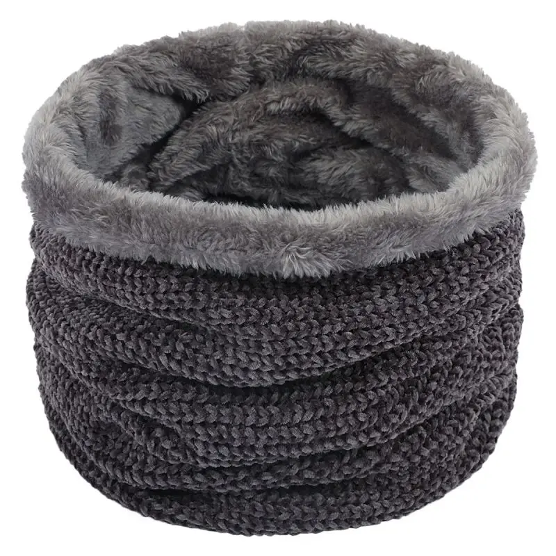 

Mountaineering Collar Solid Color Plus Fluffy Wool Single-ring Scarf Unisex Plus Velvet Warm Outdoor Warm Skiing Bibs.1