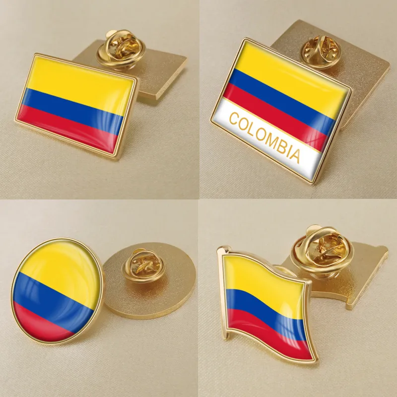 Герб AICA карта Национальный флаг Эмблема с национальным цветочным брошь значки