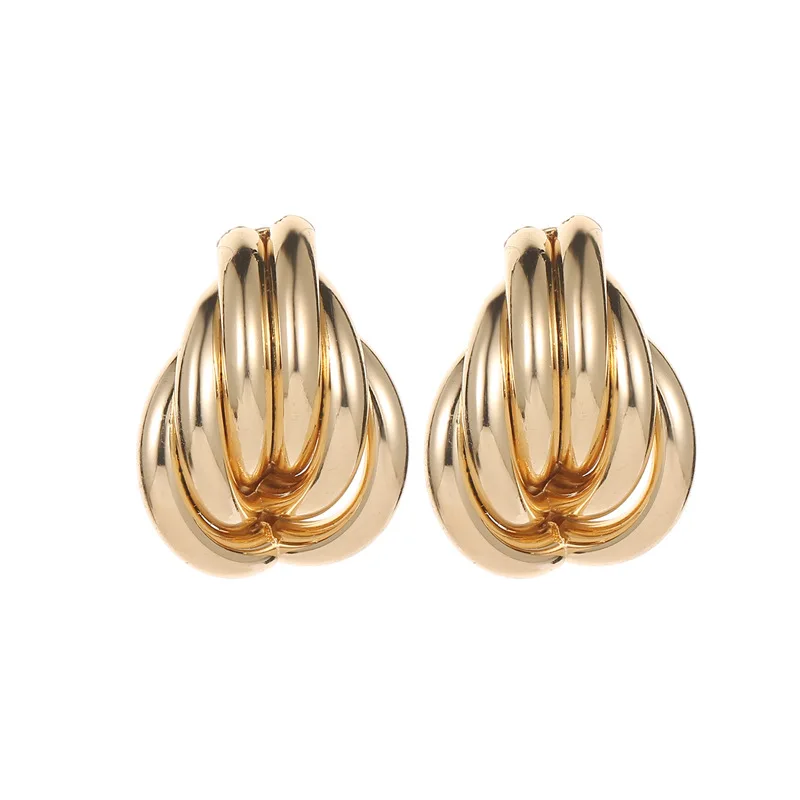 

Fashion retro geometric twist women's earrings simple elegant girl irregular earrings wedding party gold jewelry accessories