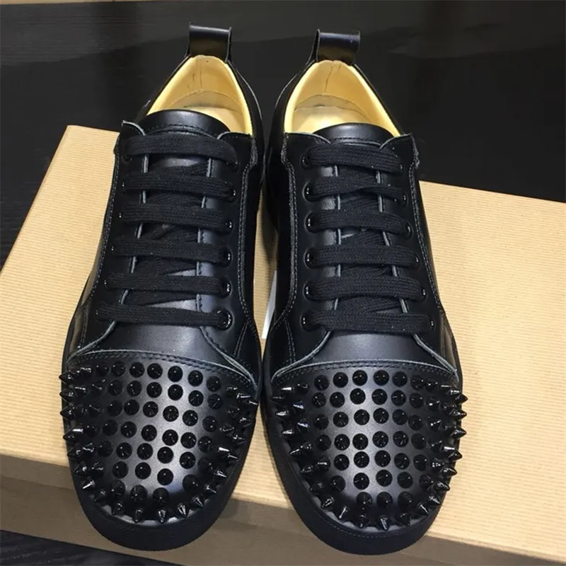 Женская обувь на плоской подошве с шипами; цвет белый, черный; Zapatos De Mujer; спортивная женская обувь; кожаные кроссовки; zapatos Con Tacos De Mujer; Новинка - Цвет: AS SHOW