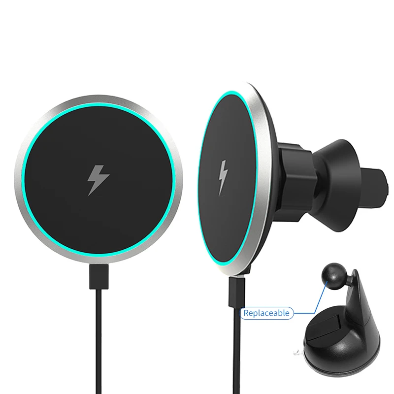 

15W Fast Magnetic Wireless Car Charger Mount for iPhone12 Pro Max mini Magsafe Fast Charging Wireless Charger Car Phone Holder