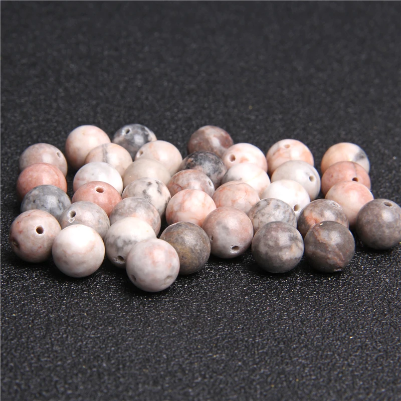 Натуральный розовый камень &quotЗебра&quot бусины Круглые свободные розовые в виде