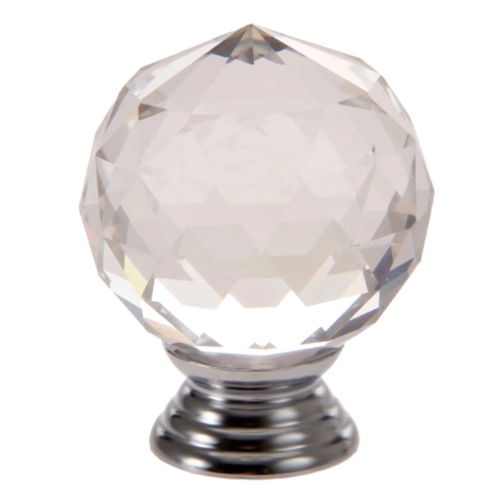 Алмазная ручка Хрустальная стеклянная шариковая 30 мм прозрачные мебельные