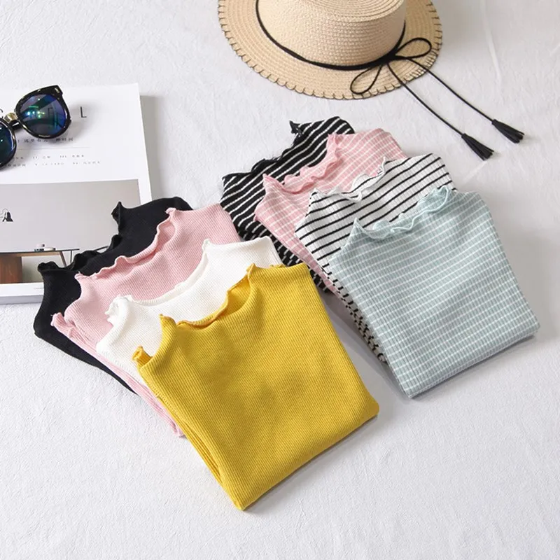 Новинка футболка для маленьких девочек Милая с длинными рукавами и принтом