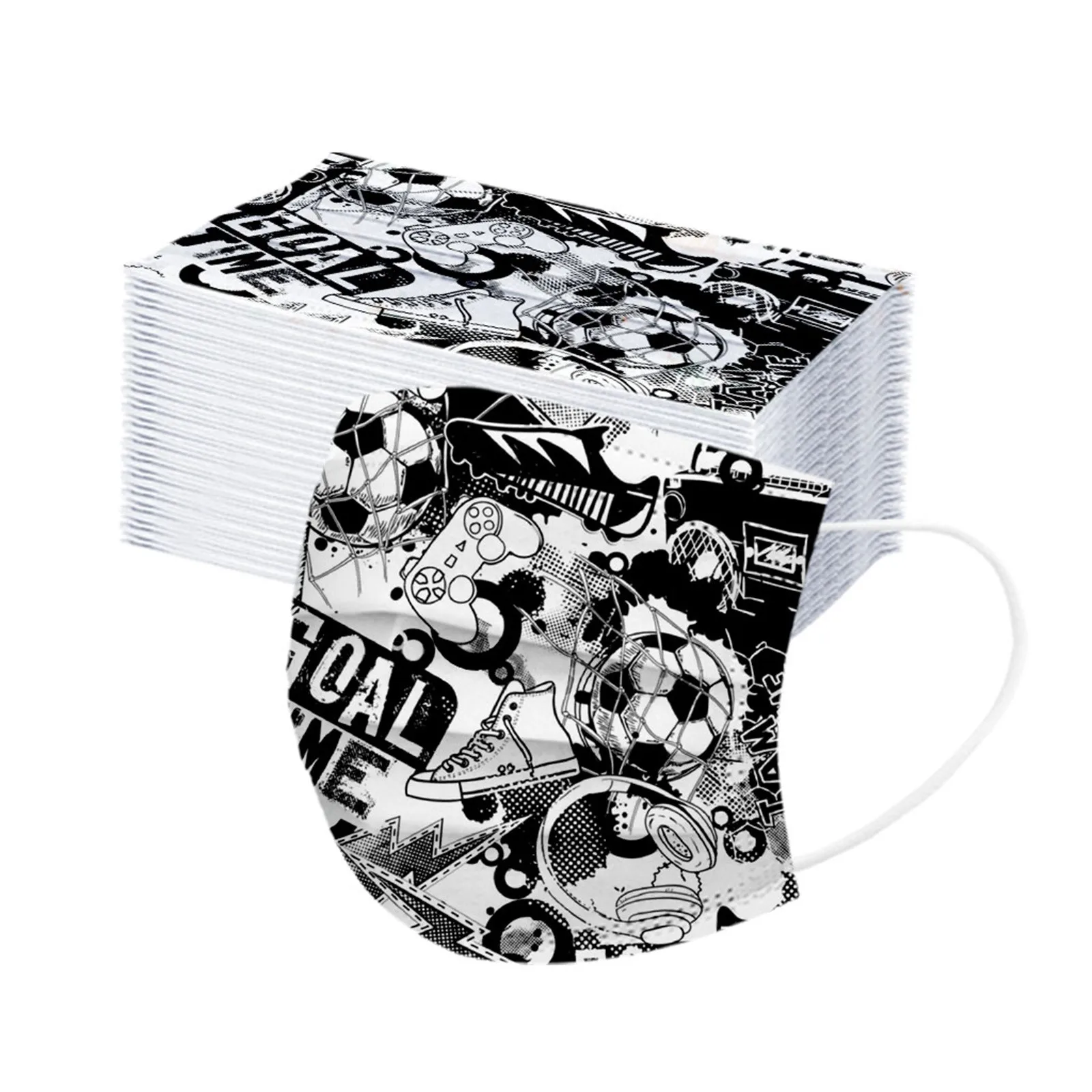 50 шт. детские маски для лица с принтом | Красота и здоровье