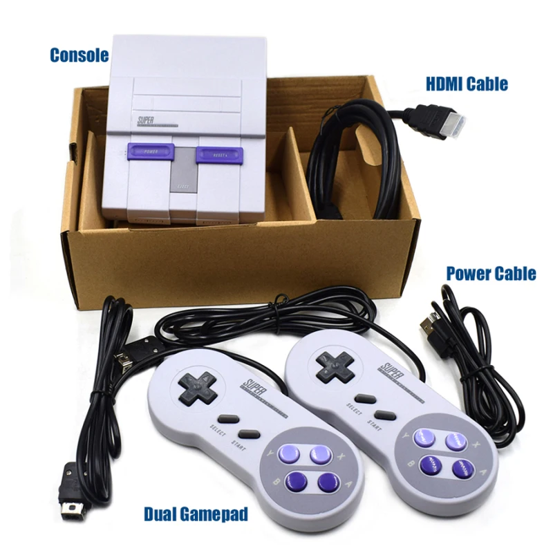 

Супер HD выход для SNES Ретро Классический Ручной игровой плеер ТВ мини игровая консоль встроенные 21 игры с двумя геймпадами
