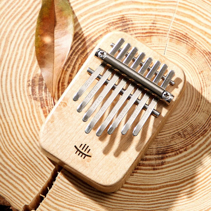 Мини-инструмент hlulu Kalimba 8 клавиш цельнодеревянное пианино для большого пальца