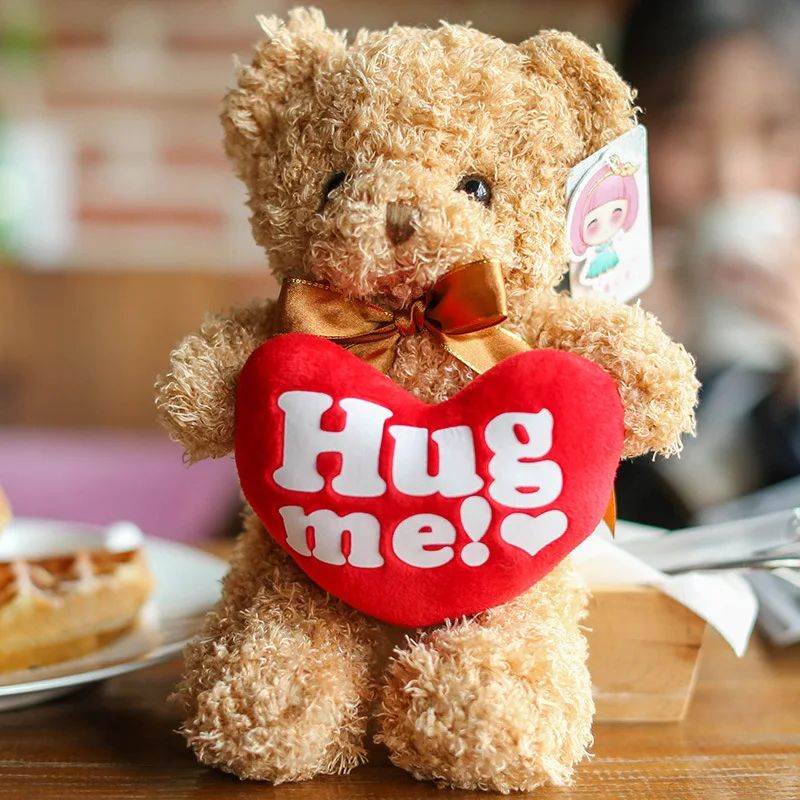 

Valentine's day gift Cute bear with love heart letters Hug me new year prezent girlfriend gift present anniversary