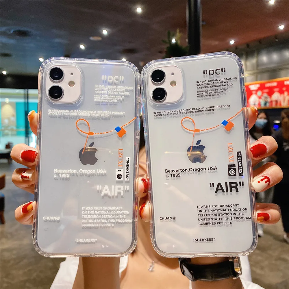 Спортивный брендовый чехол с белой этикеткой для Iphone 7 8 XR 11 12 Pro Max силиконовый 13 SE