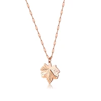 korean version of the fashion maple maple leaf titanium steel necklace womens tie hundred leaves pendant collarbone chain