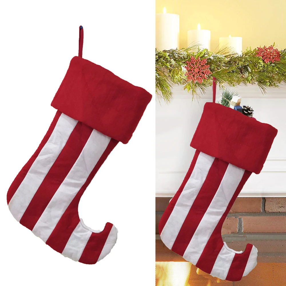 

Christmas Stockings Decoration Hanging Tag Socks Santa Candy Present Bag Sack Xmas Tree Hanging Home Office Shop Decorations