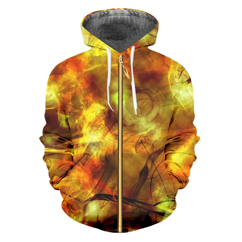 

IFPD EU Size Mans/woman 3d Abstract Art Smoke Cool Print Colorful Zipper Hoodies Sweatshirts Casual Hiphop Streetwear Pullover