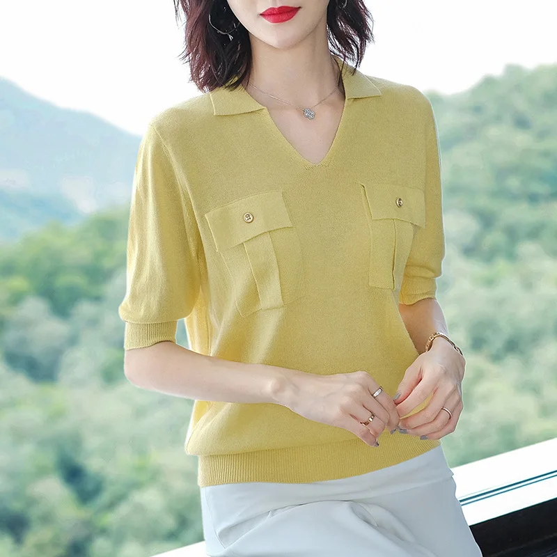 

T Shirt Women Clothes 2019 yellow Fashion Tee Top Fashion Cotton Ladies Tee Shirt