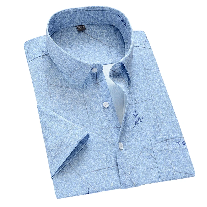 

Мужская классическая рубашка Aoliwen, в клетку, с коротким рукавом, в деловом стиле, лето 2021