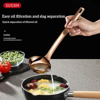 1pcs soup spoon stainless steel oil filter ladle long handle hot pot skimmer spoon multifunction kitchen cooking tools