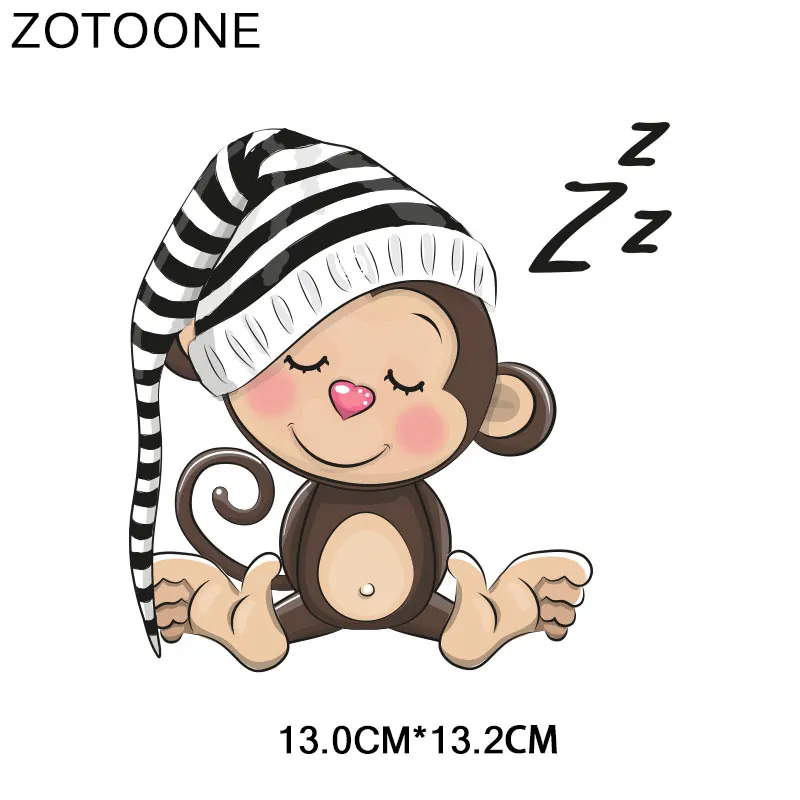 ZOTOONE милые животные обезьяна медведь Железные на патч передачи для одежды футболки приложения DIY теплопередачи аппликации стикер E