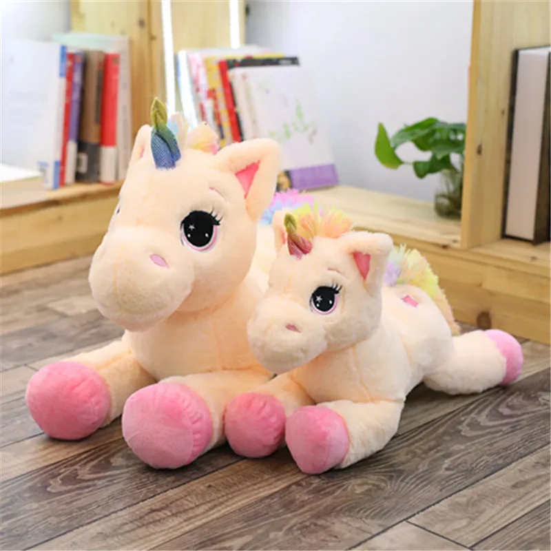 40/60/80 см поза лежа Единорог плюшевая игрушка мягкие плюшевые игрушки животных kawaii