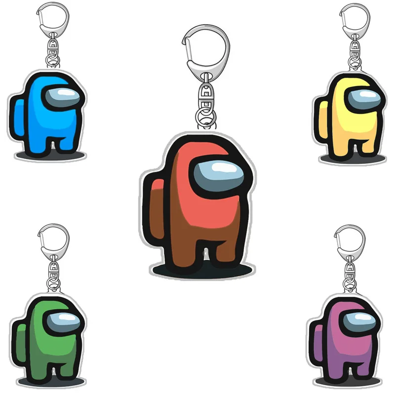 

Wholesale 100pcs/Lot Acrylic Games Among Us Keychains Car Keys 50 Designs Free Shipping Among Us Toys