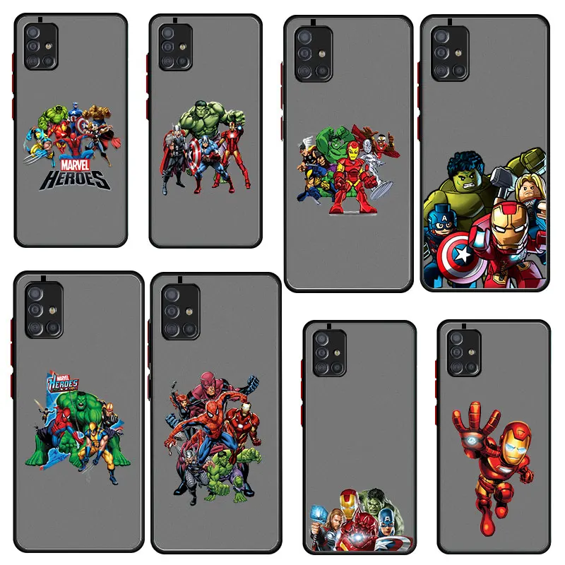 

Matte Phone Case For Samsung Galaxy A51 A12 A21s A71 A52 A31 A02s A11 A41 A01 A51 A02 F42 A72 A32 A22 Coque Marvel superheroes