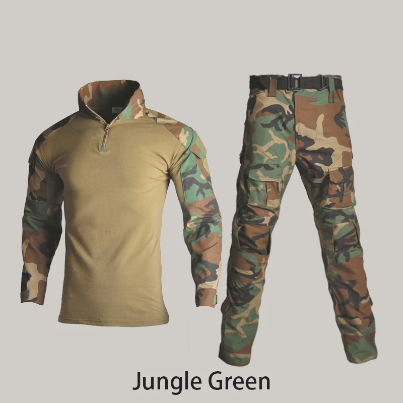 

Men Military Uniform Jacket Pants 2PC Mens Causal Camouflage Sets Tracksuit Training Sportswear Tactical Amy Uniform Suit Male