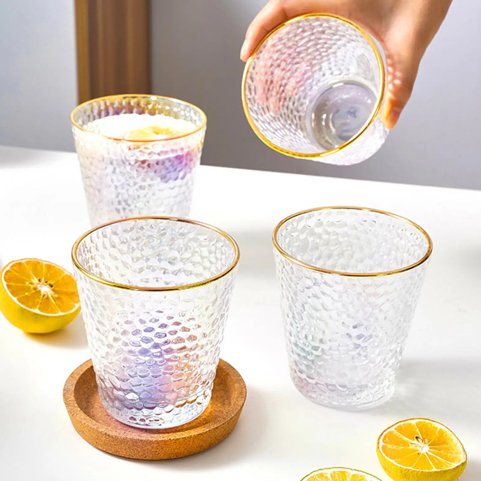 

300/320/330/340/430ml Clear Gilding Calibre Water Milk Tumbler Glass Cup Mug