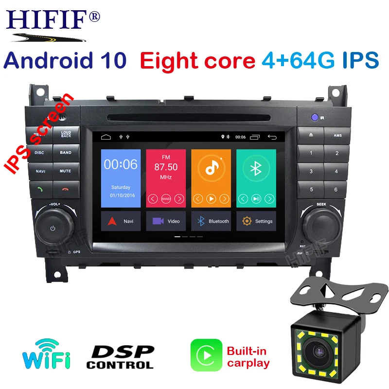 Автомобильный DVD плеер PX5 Восьмиядерный процессор 7 дюймов 1024x600 Android 10 для Mercedes/Benz C