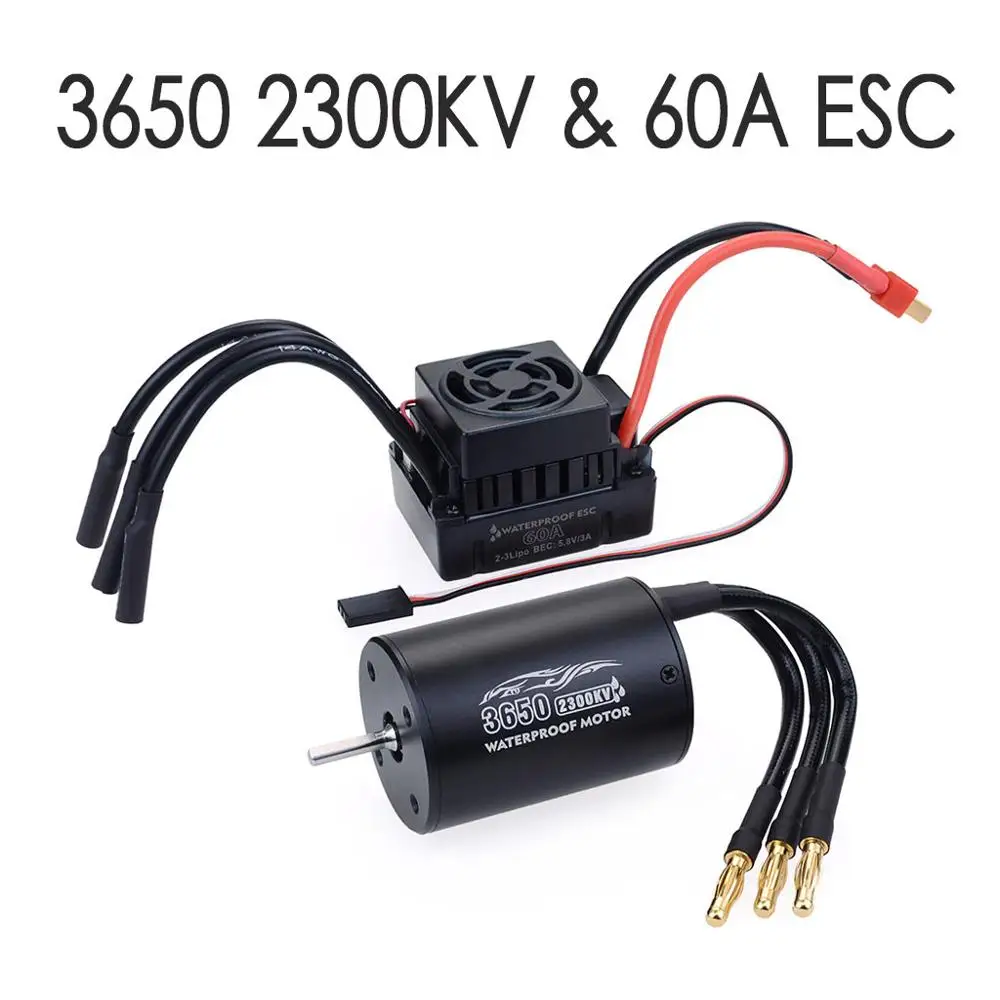 3560 2300KV 60A ESC RC автомобиль 1:10 Запчасти 3650 3660 F540 2300KV 2600KV 3100KV 3300KV 3900KV 4370KV бесщеточный мотор 60A ESC для Monster Грузовик Багги Baja - Цвет: 3560 2300KV 60A ESC