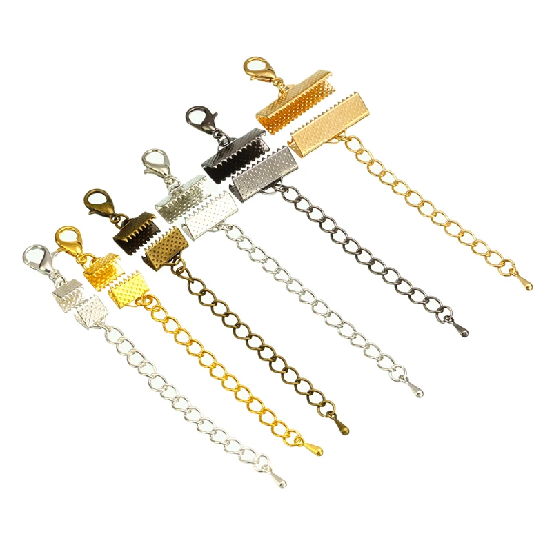 Кожаный шнур застежки браслет металлический удлинитель Колье цепи Омаров