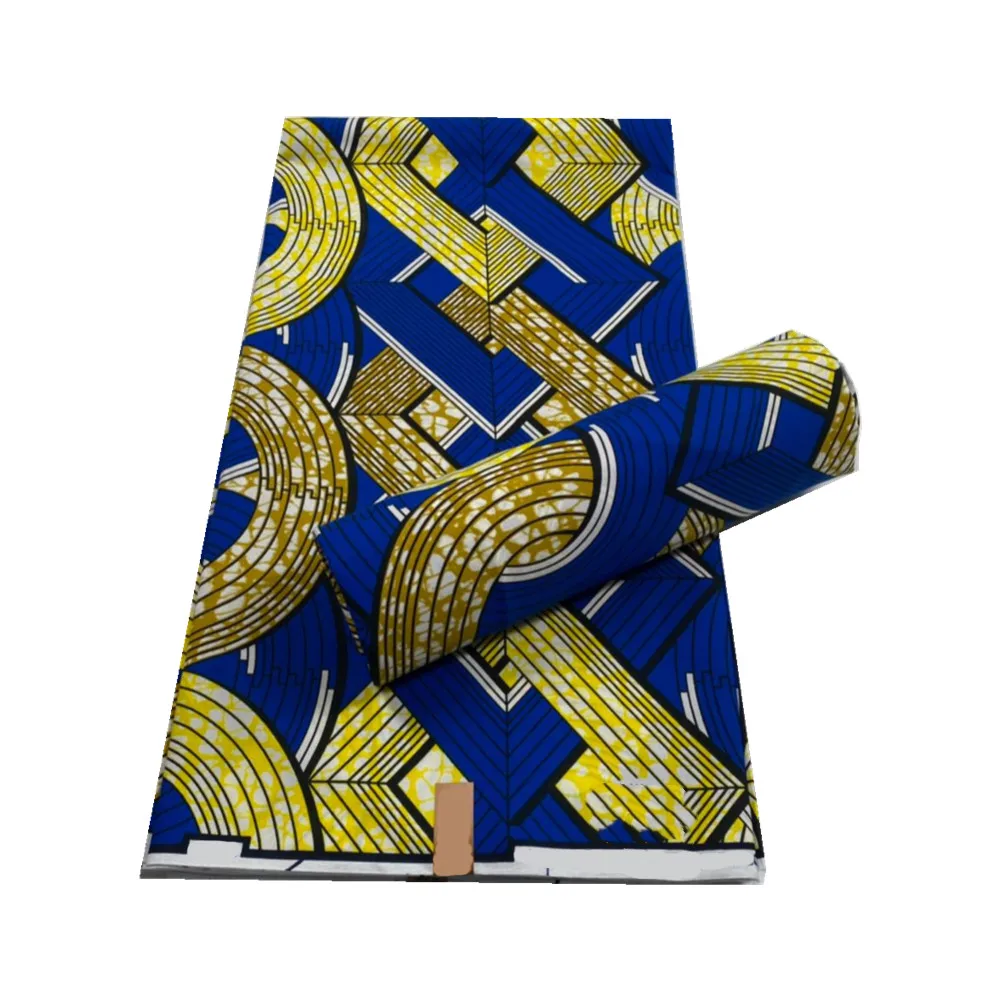

Soft Ankara African 100% Cotton Wax Prints Fabric Real Pagne Veritable Wax High Quality batik Wax Fabric For Party Dress F12-2