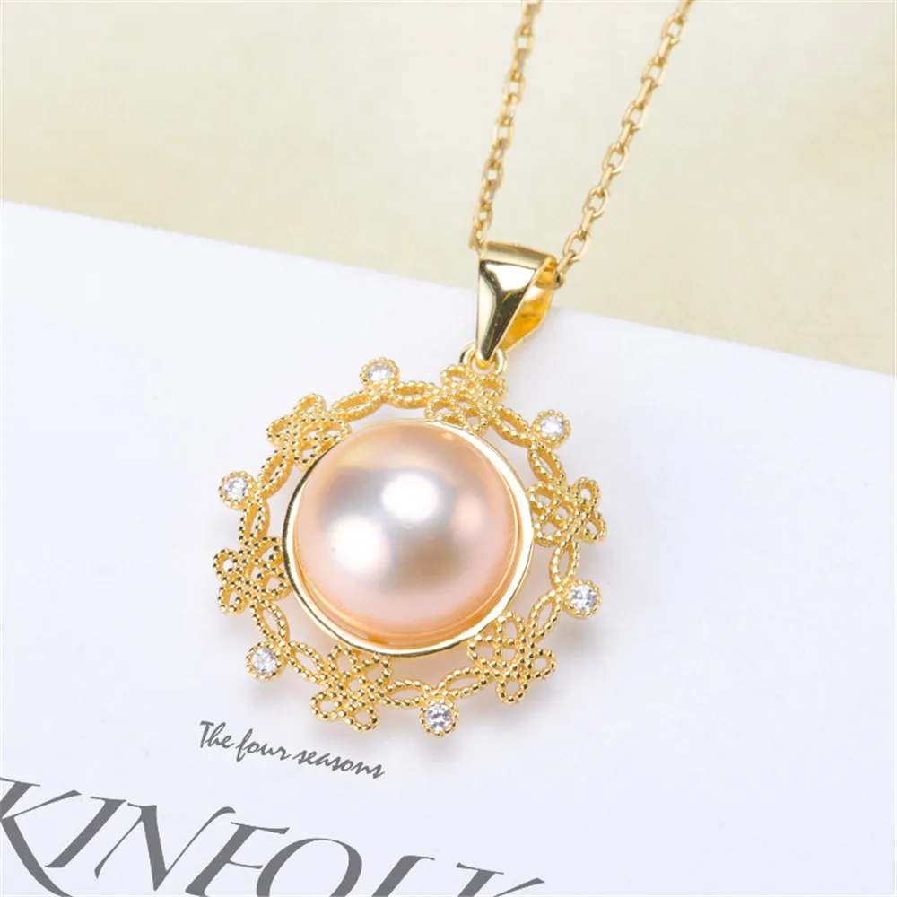 

Elegant Waterdrop Pearl Pendant Holder S925 Sterling Silver Pearl Pendant Findings Lady DIY Pendant Accessory No Pearl No Chain